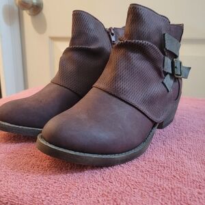 Maurices Dark Brown Ankle Booties with Buckle Detail